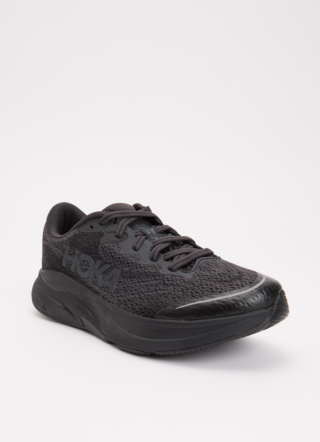 HOKA Rincon 4 sneaker met gebreid bovenwerk en logo - voorkant zwart
