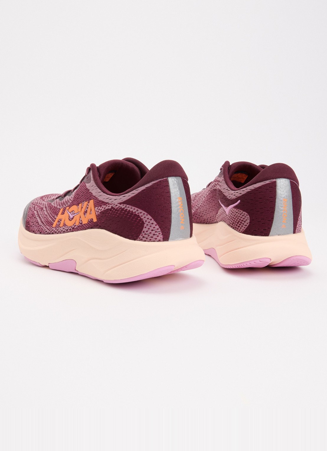 HOKA Rincon 4 sneaker met gebreid bovenwerk en logo - achterkant 5 paars