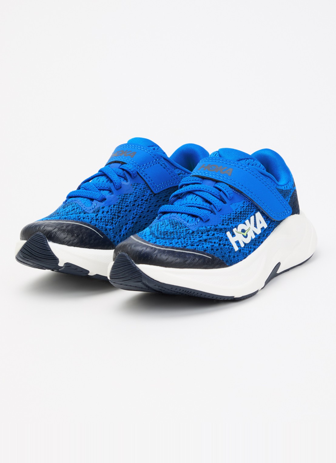 HOKA Rincon 4 sneaker met gebreid bovenwerk en logo - voorkant 4 kobaltblauw