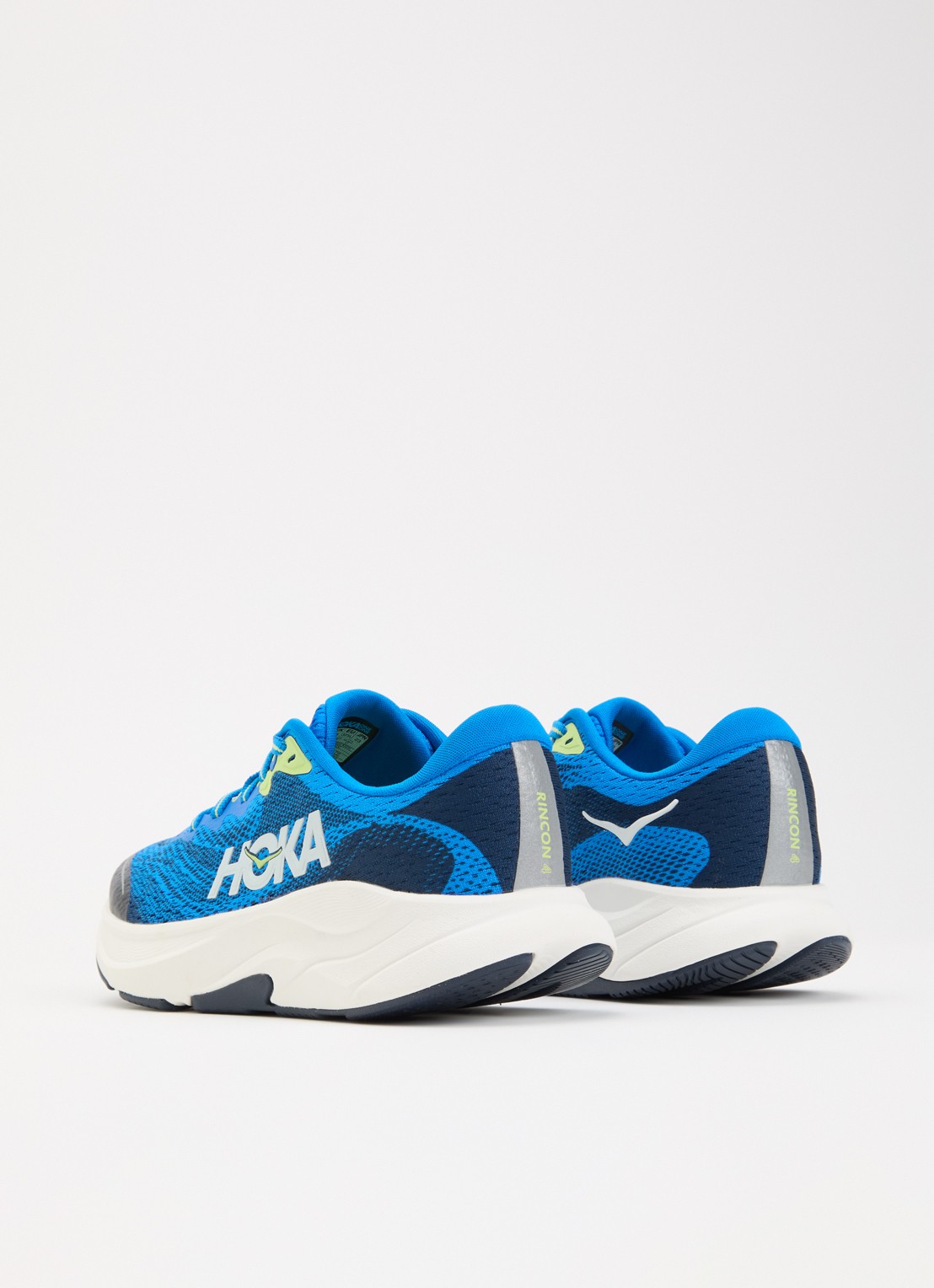 HOKA Rincon 4 sneaker met gebreid bovenwerk - achterkant 2 blauw