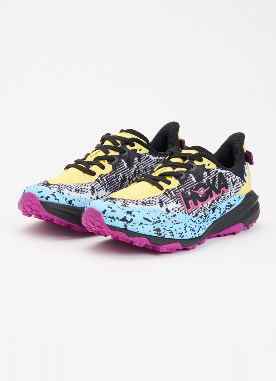 HOKA Speedgoat 6 sneaker met gebreid bovenwerk - detail zwart