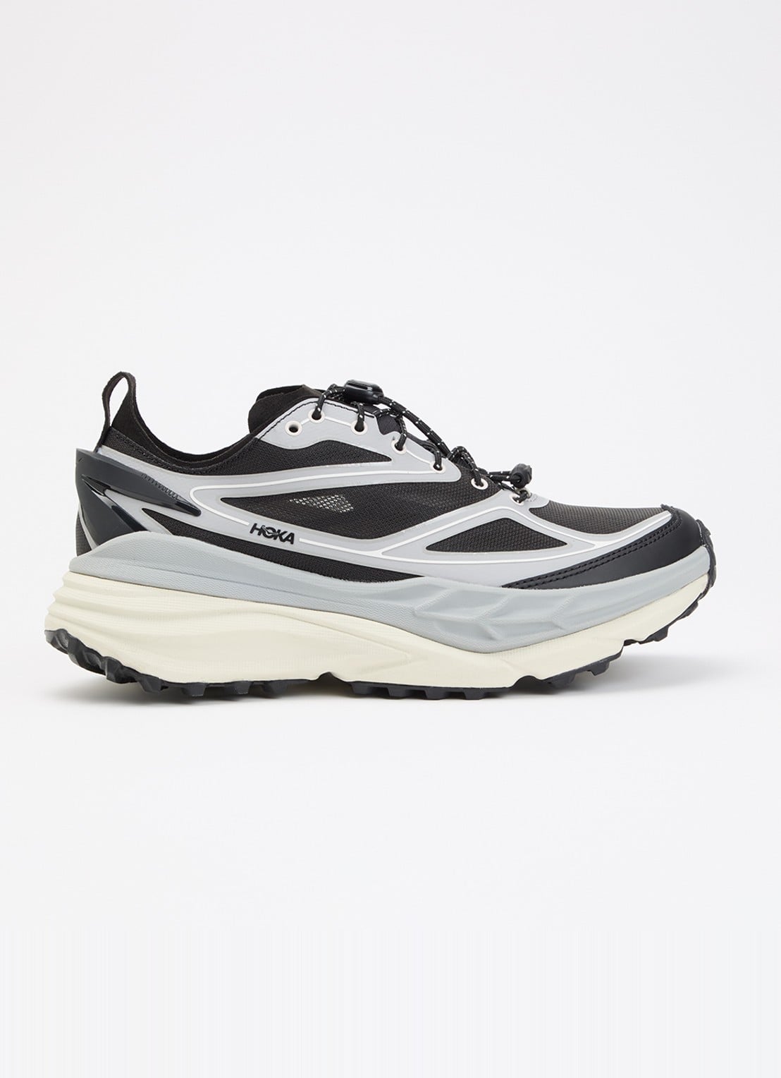 HOKA Stinson One7 sneaker met mesh details - voorkant grijs
