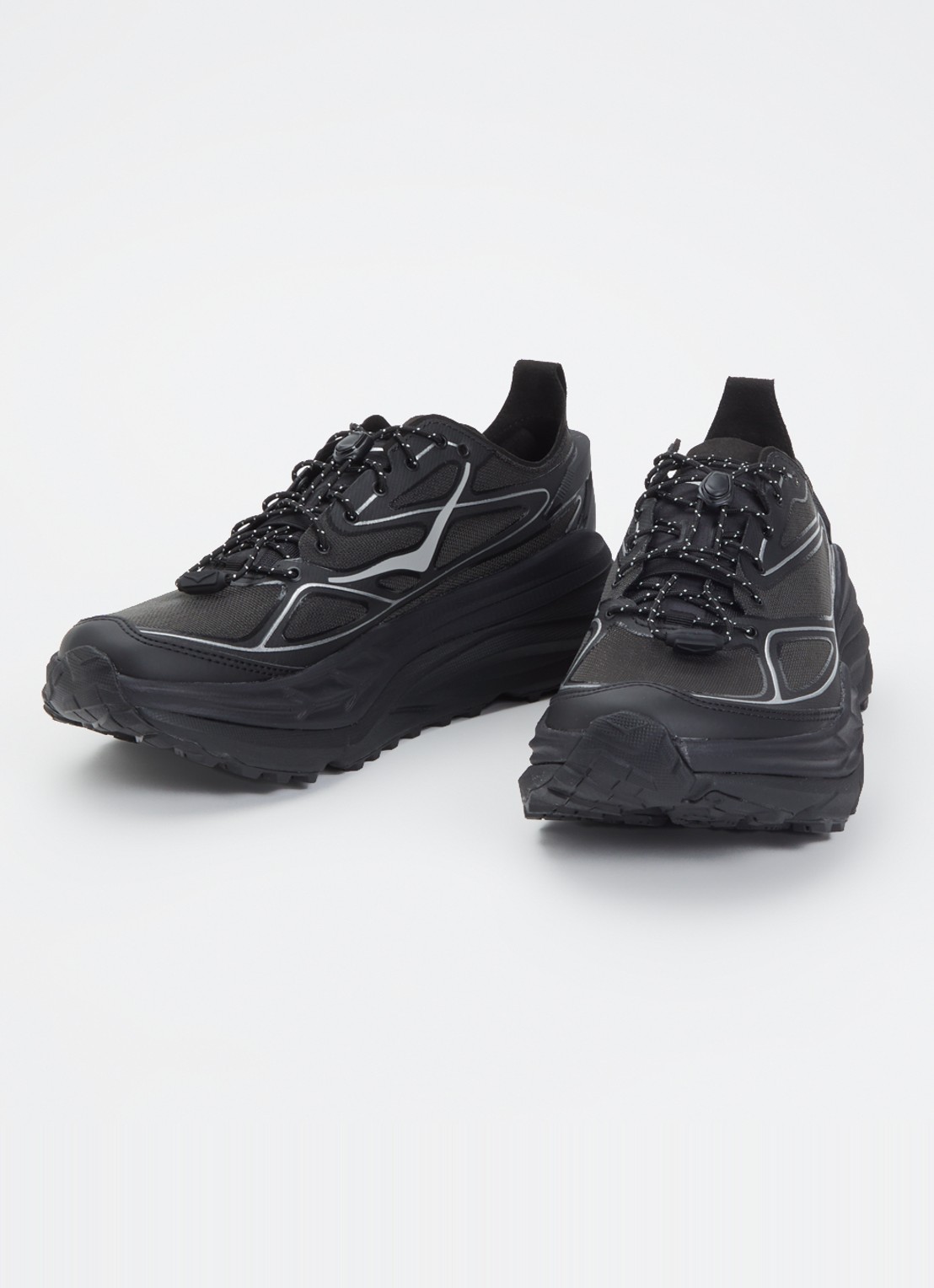 HOKA Stinson One7 sneaker van mesh - detail zwart