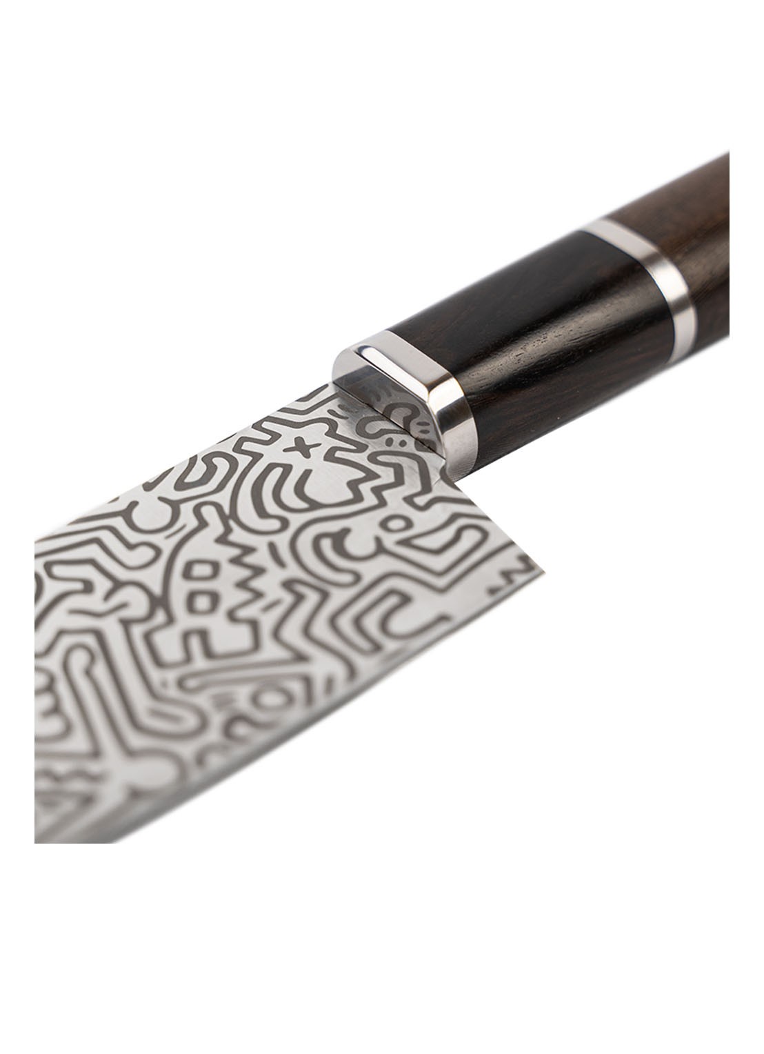 Homey's Keith Haring koksmes met chopsticks in cadeauverpakking  - detail 2 donkerbruin
