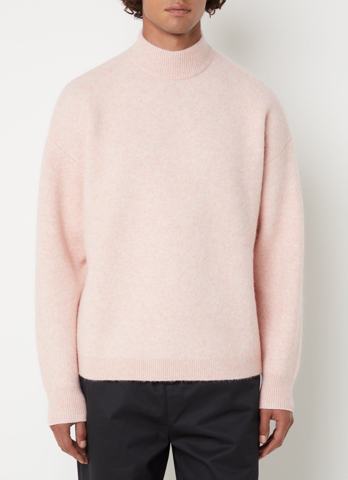 Hopeium Fijngebreide trui in alpaca wolblend met logoprint - achterkant 3 roze