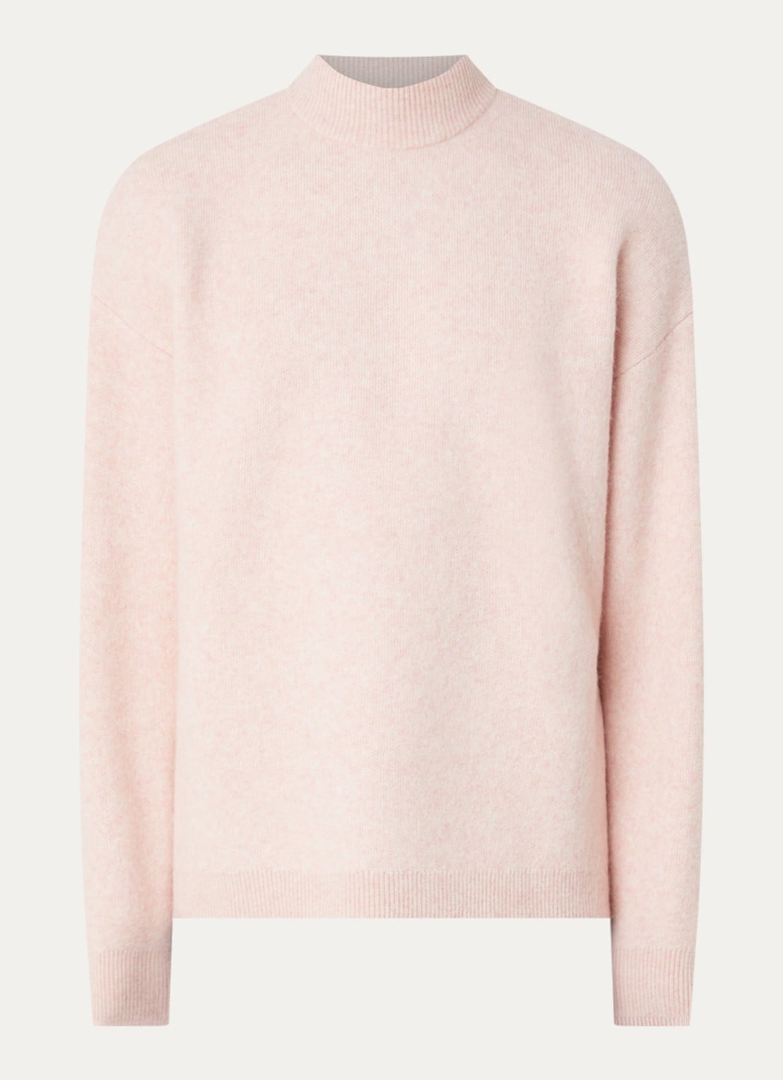 Hopeium Fijngebreide trui in alpaca wolblend met logoprint - voorkant roze