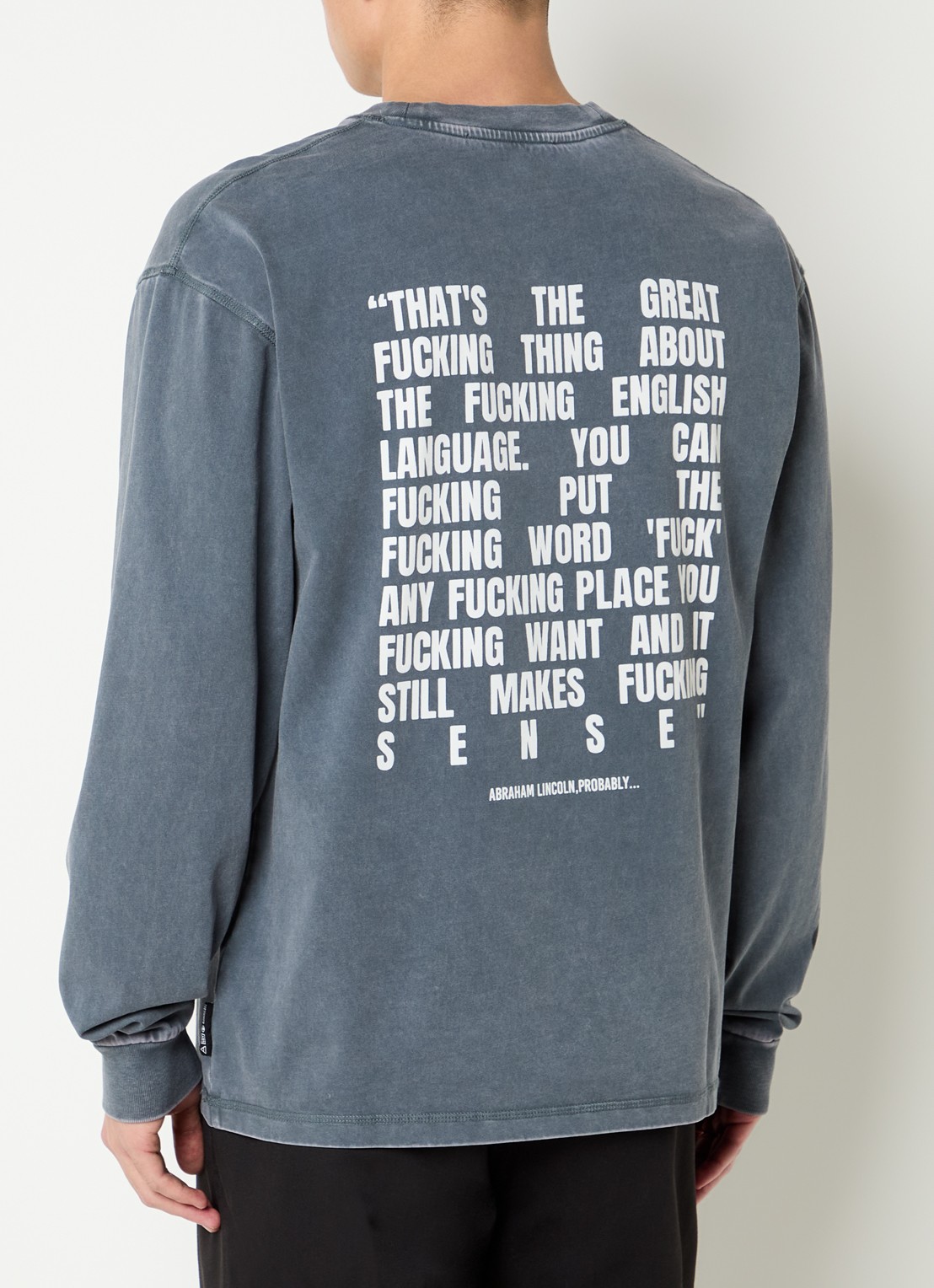 Hopeium Longsleeve met logo- en backprint - detail 4 donkergrijs