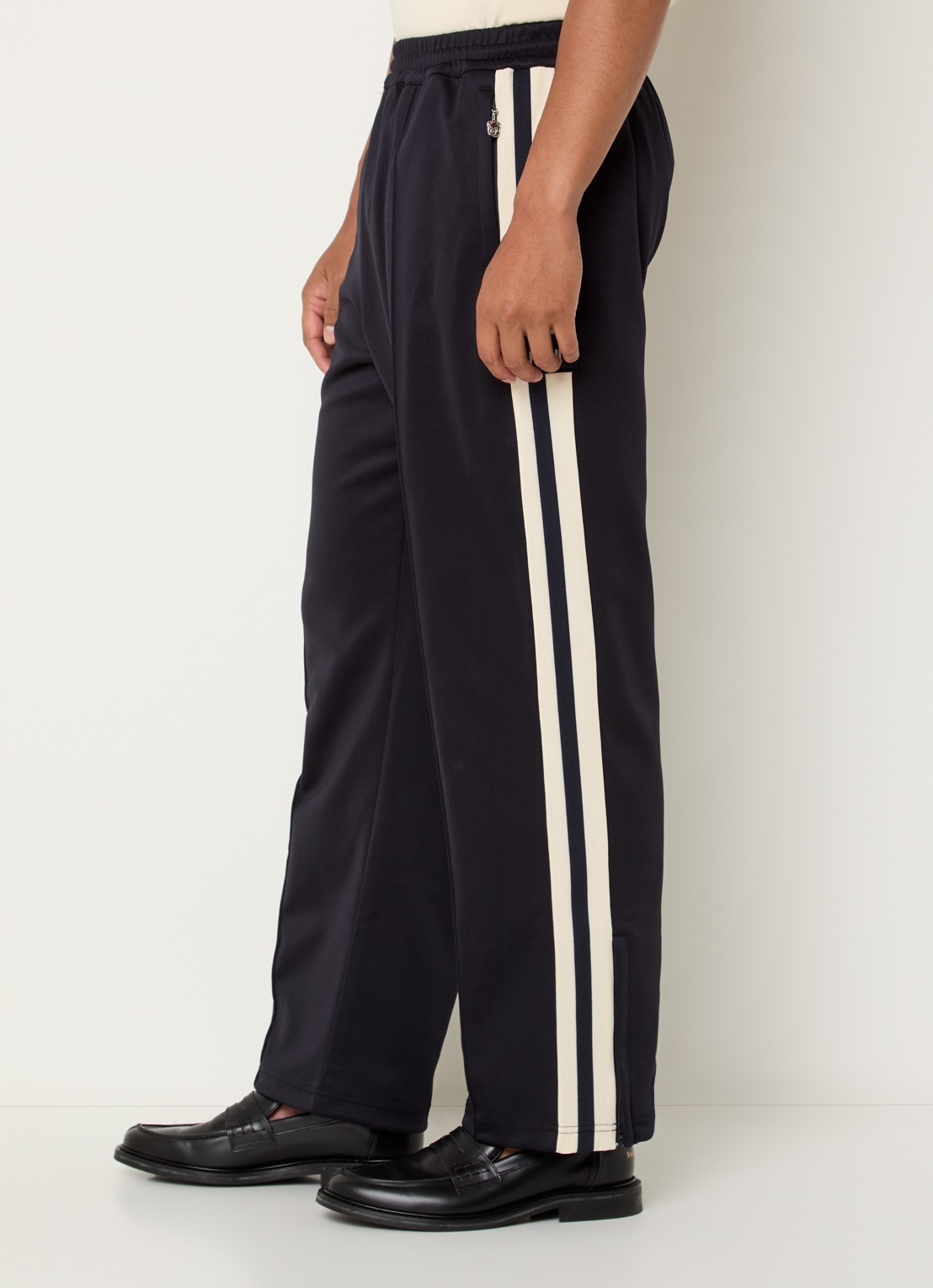 Hopeium Straight fit trackpants met ritszakken en logo - detail 4 zwart