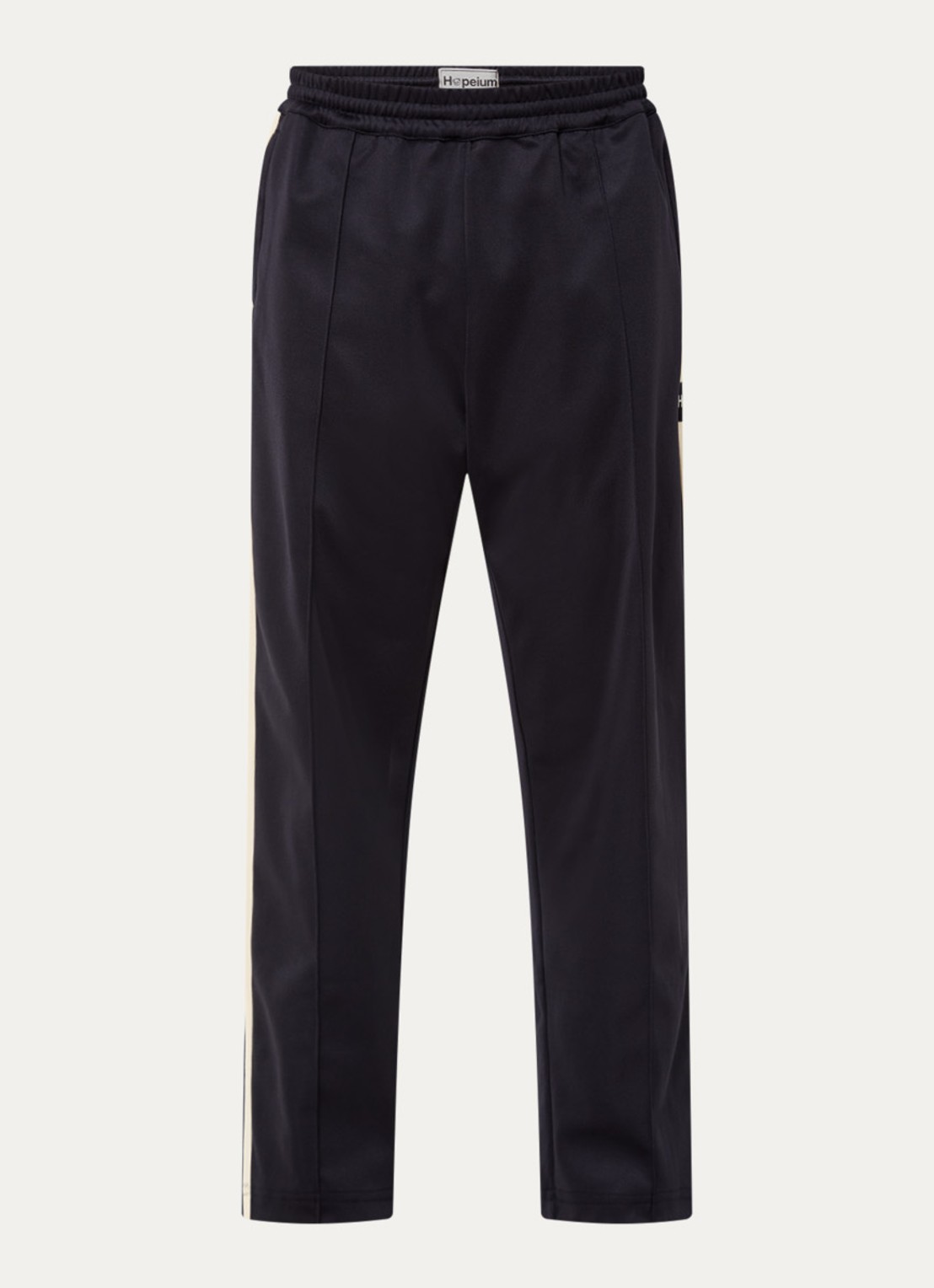 Hopeium Straight fit trackpants met ritszakken en logo - voorkant zwart