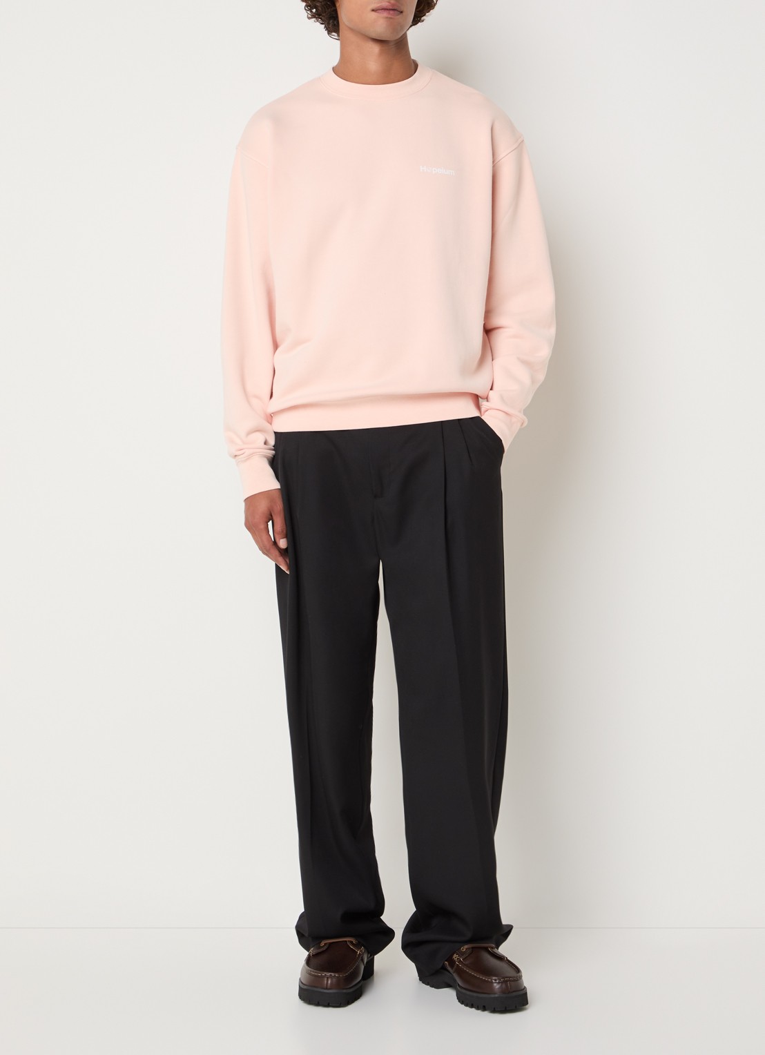 Hopeium Sweater met logo- en backprint - voorkant 4 roze