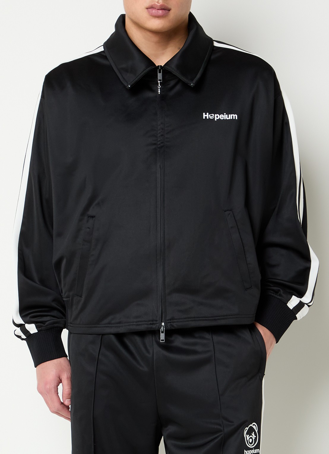 Hopeium Sweatvest met logoprint - detail 2 zwart