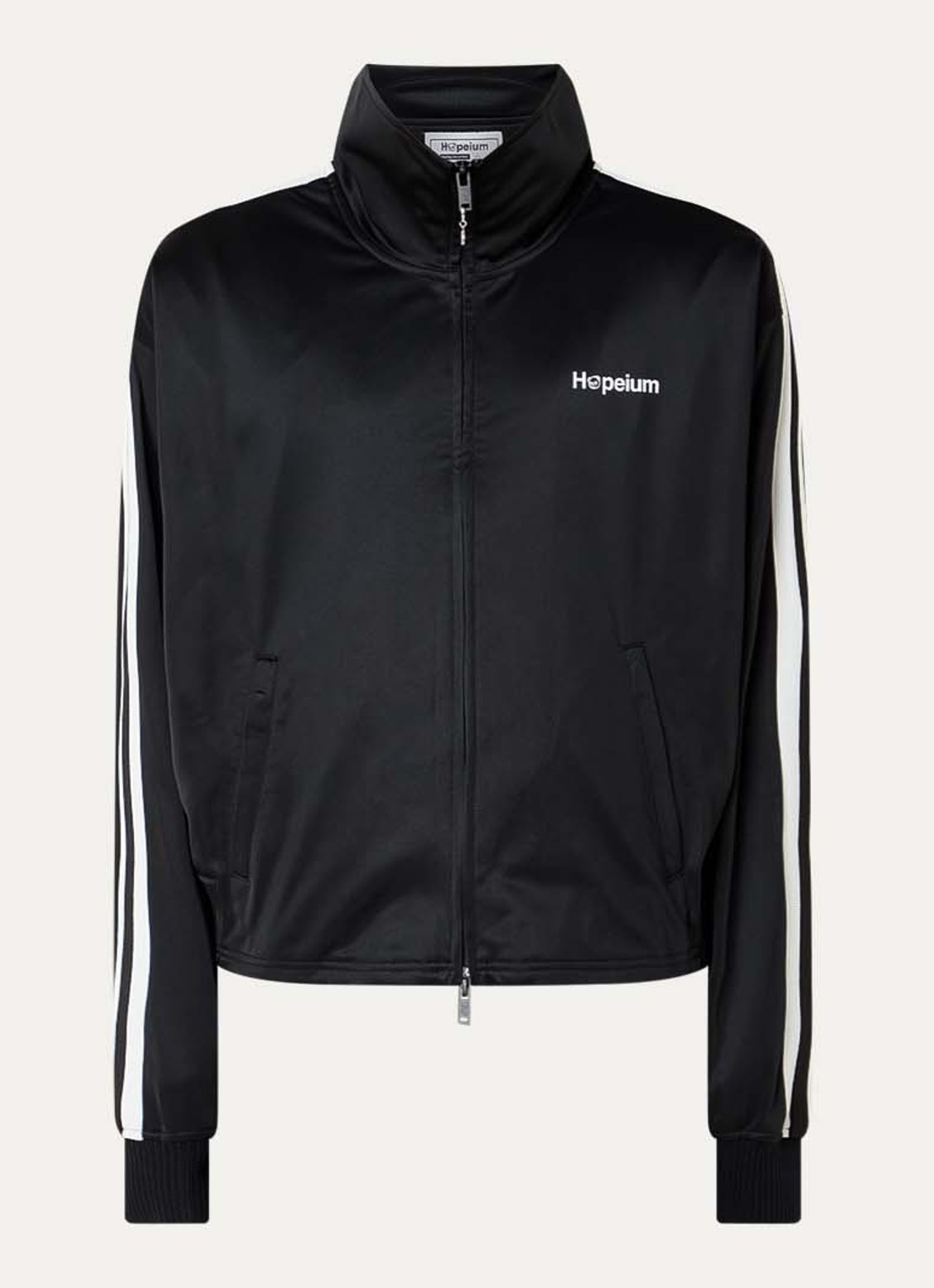 Hopeium Sweatvest met logoprint - voorkant 3 zwart