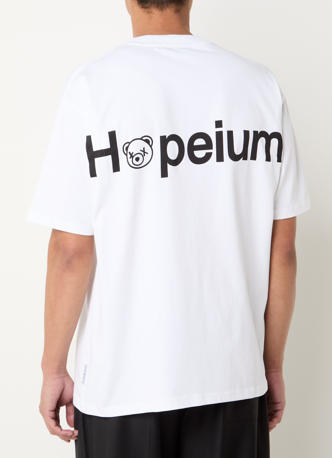 Hopeium T-shirt met logo- en backprint - detail 4 wit