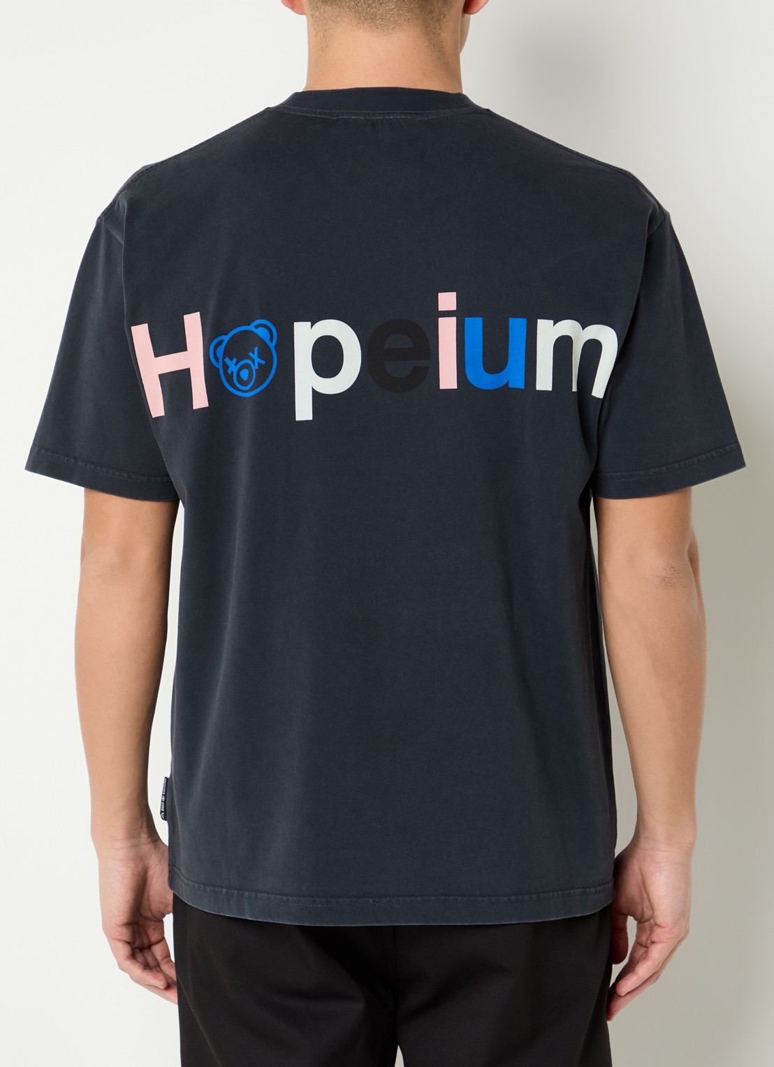 Hopeium T-shirt met logo- en backprint - detail 3 antraciet