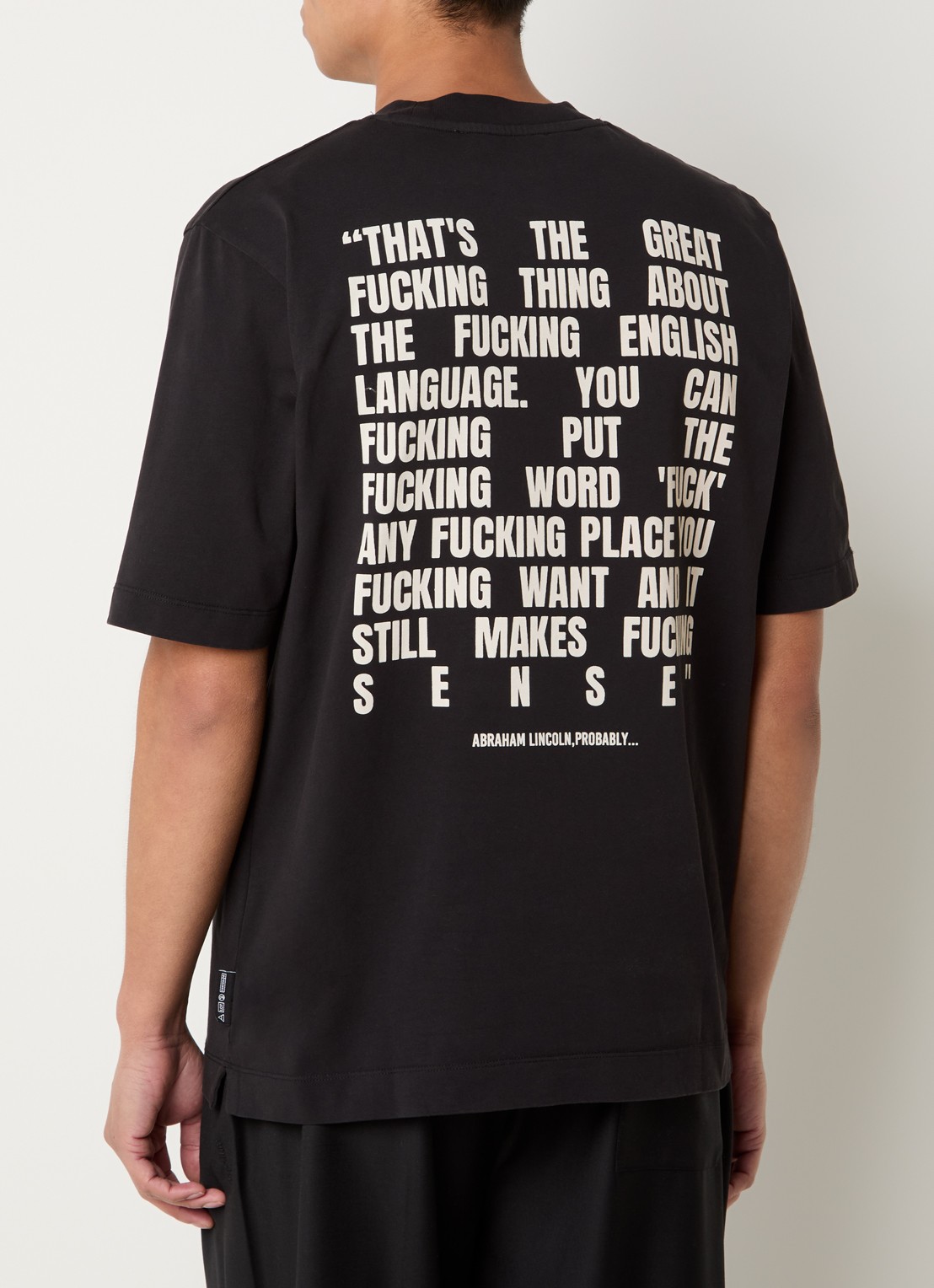 Hopeium T-shirt met logo- en backprint - detail 4 zwart