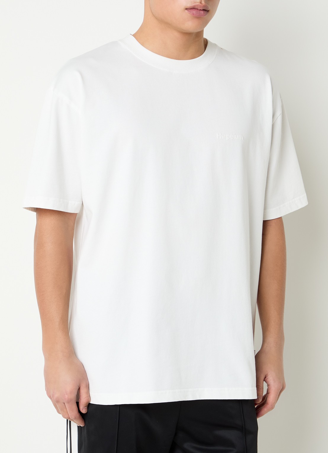 Hopeium T-shirt met logo- en backprint - achterkant 4 wit