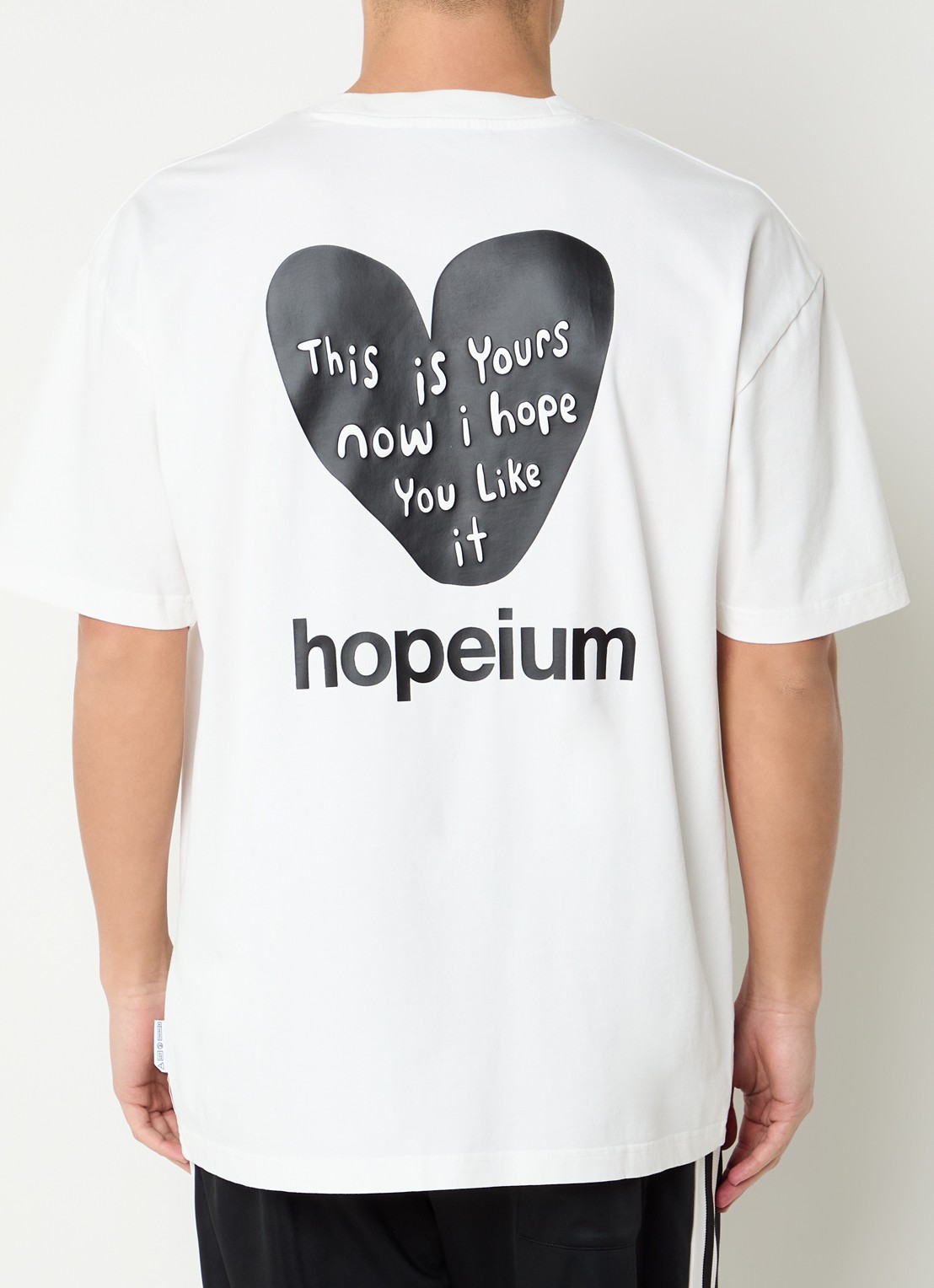 Hopeium T-shirt met logo- en backprint - detail 3 wit