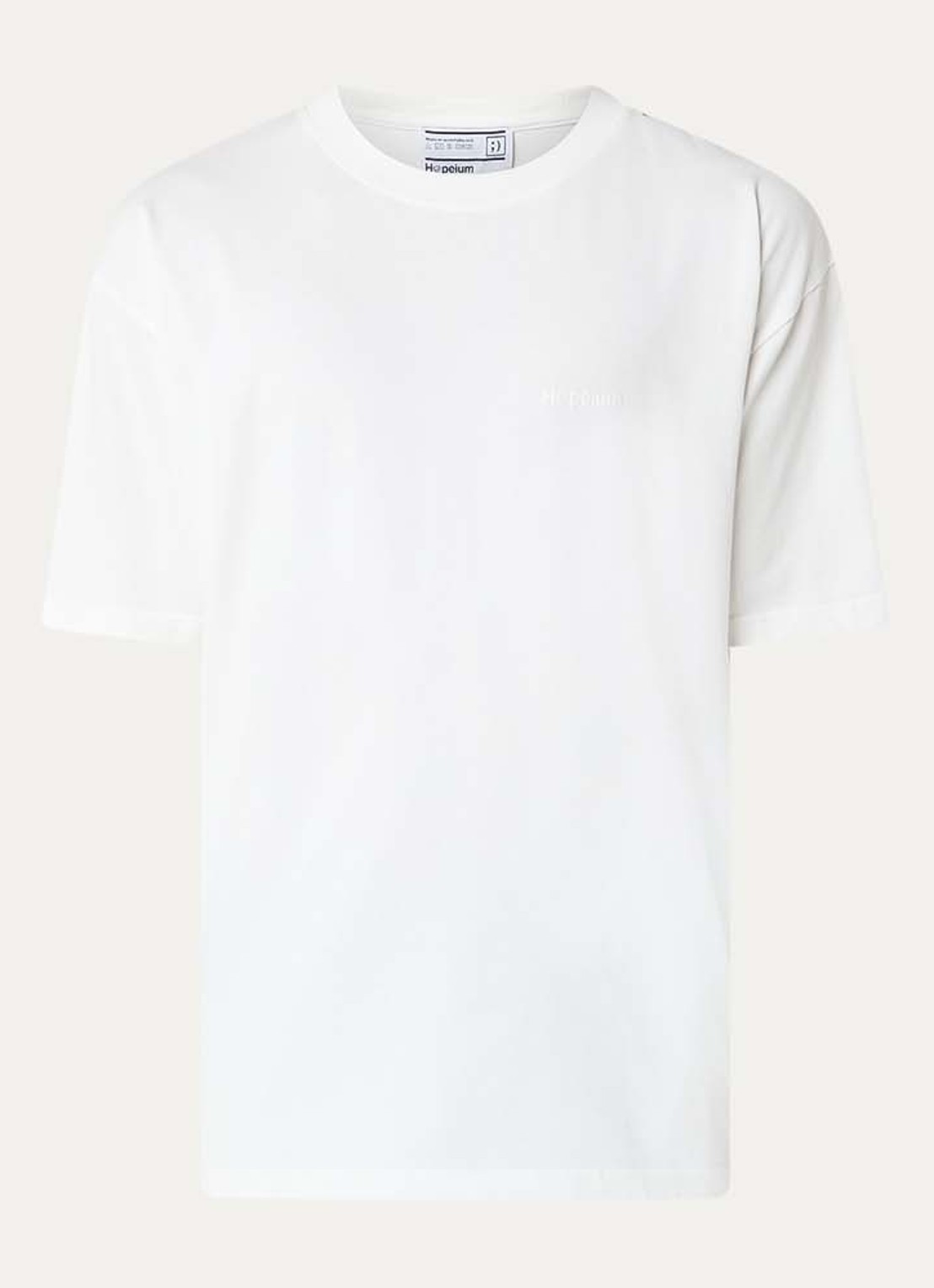 Hopeium T-shirt met logo- en backprint - voorkant wit