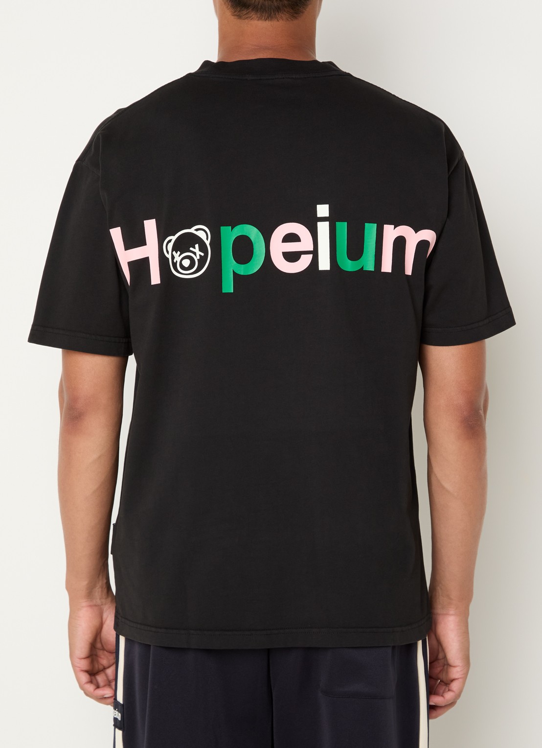 Hopeium T-shirt met logo- en backprint - detail 2 zwart