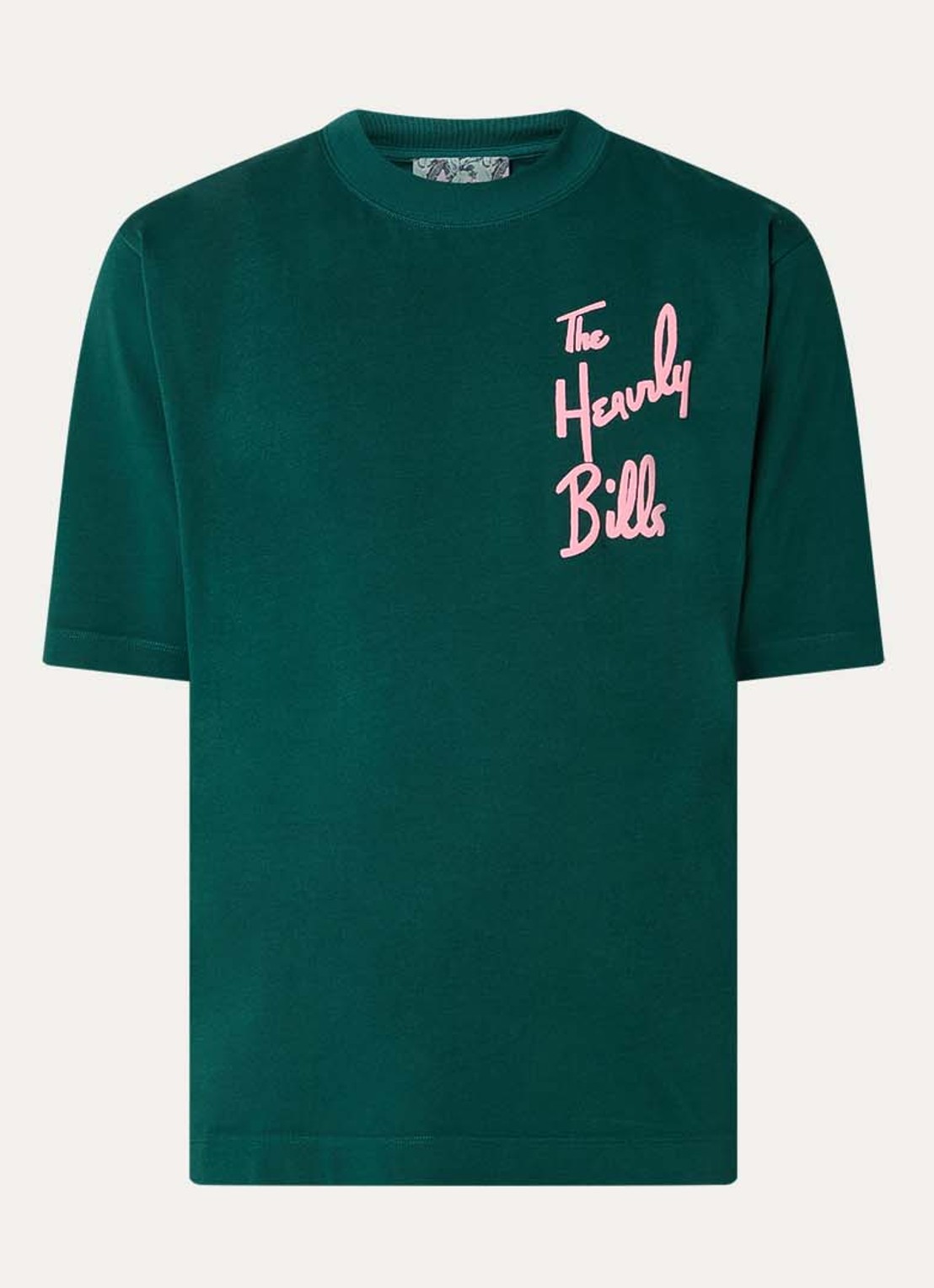 Hopeium T-shirt met logoprint - voorkant 2 donkergroen