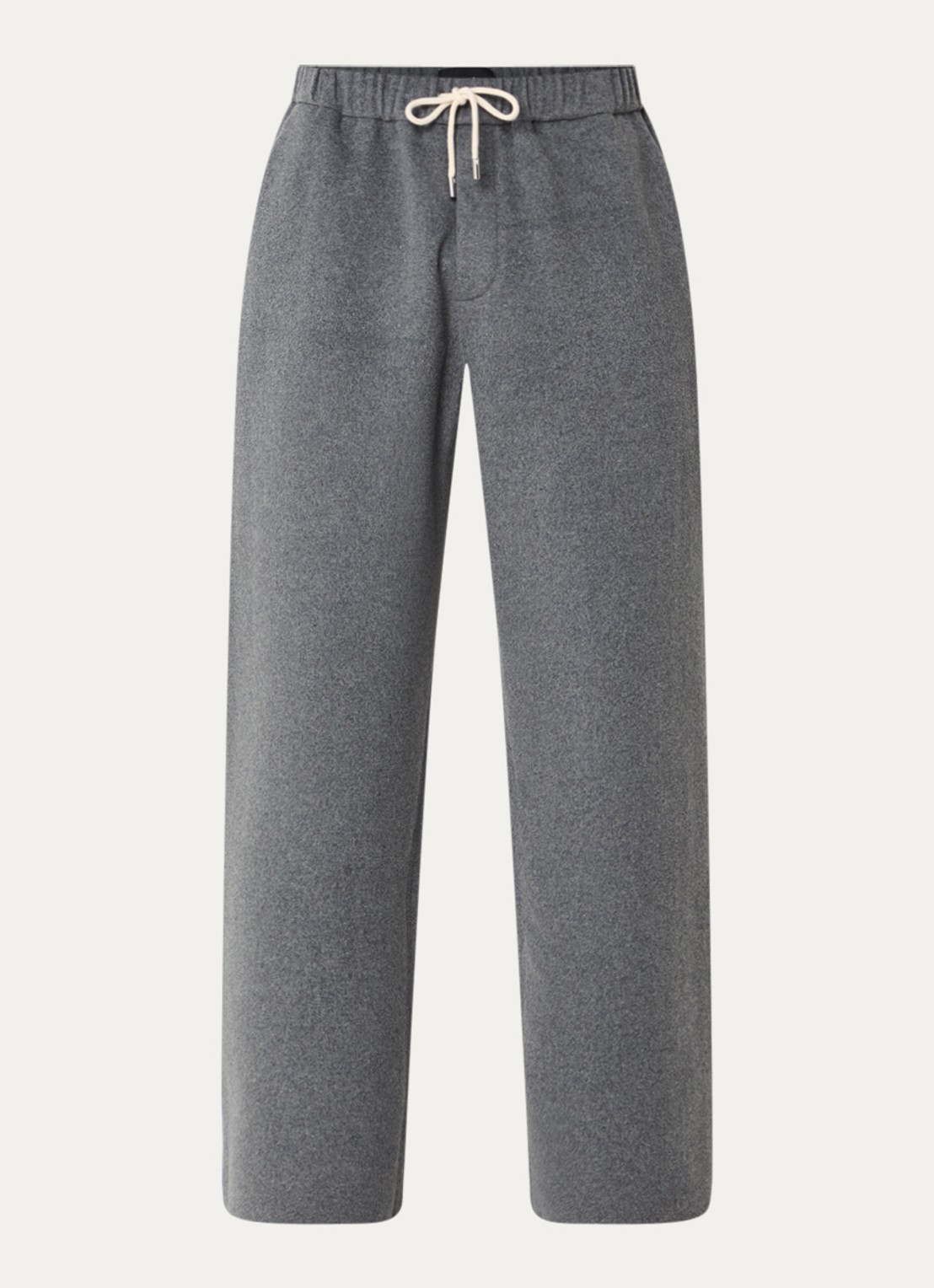 Hopeium Wide fit broek van wol met steekzakken - voorkant grijsmele