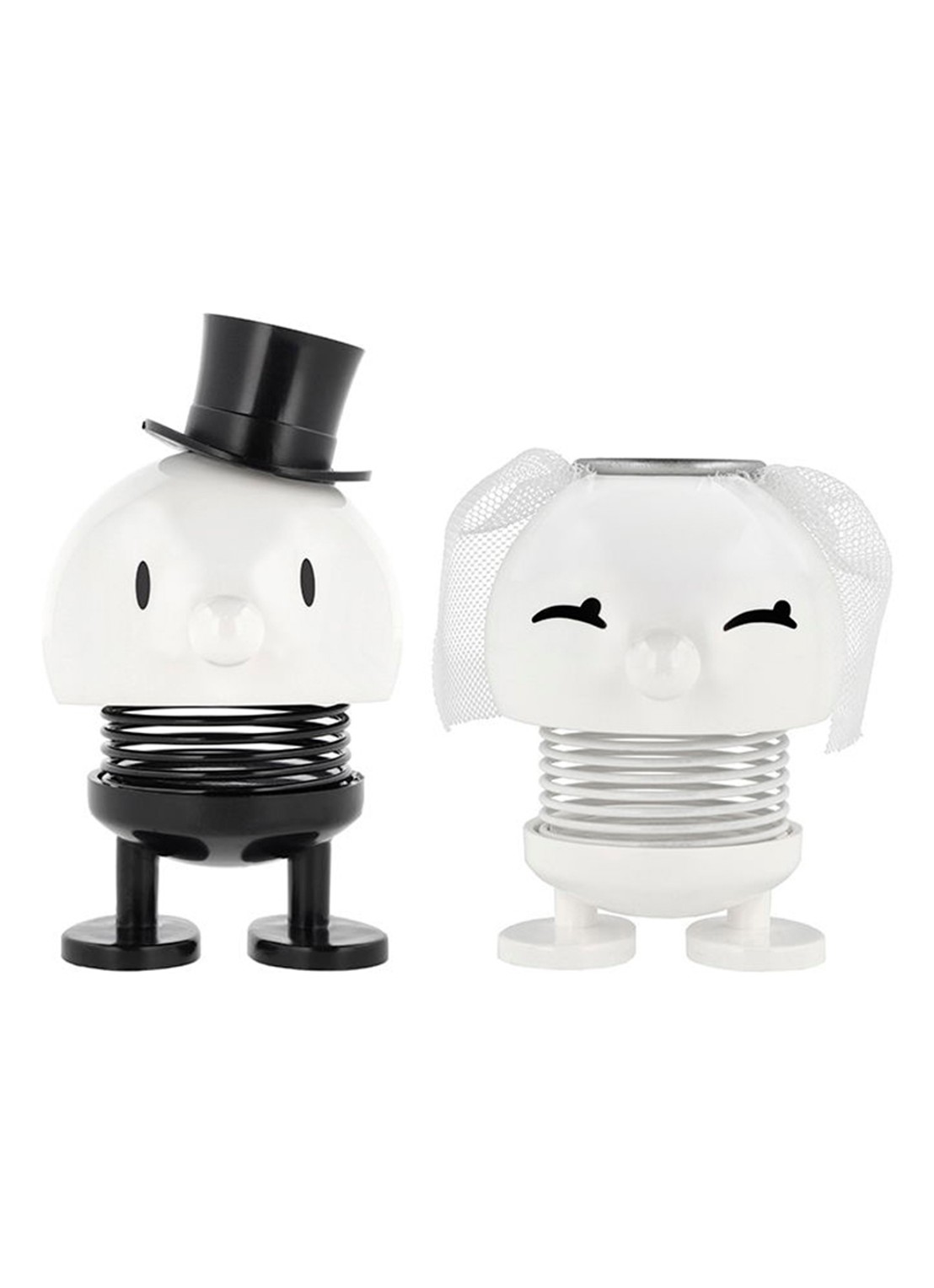 Hoptimist Bride & Groom ornament 8,5 cm set van 2 - voorkant 2 wit