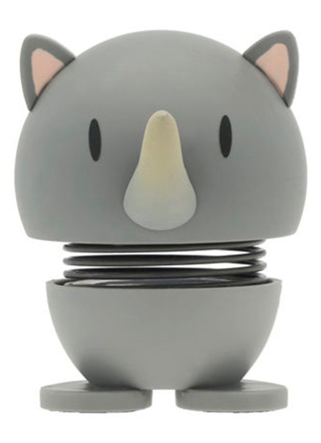 Hoptimist Soft Rhino S ornament 6,4 cm - voorkant 2 grijs