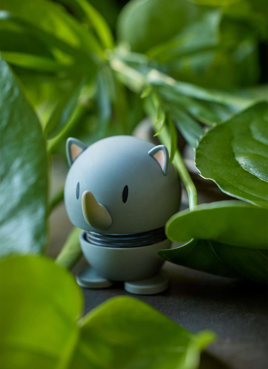 Hoptimist Soft Rhino S ornament 6,4 cm - voorkant 3 grijs