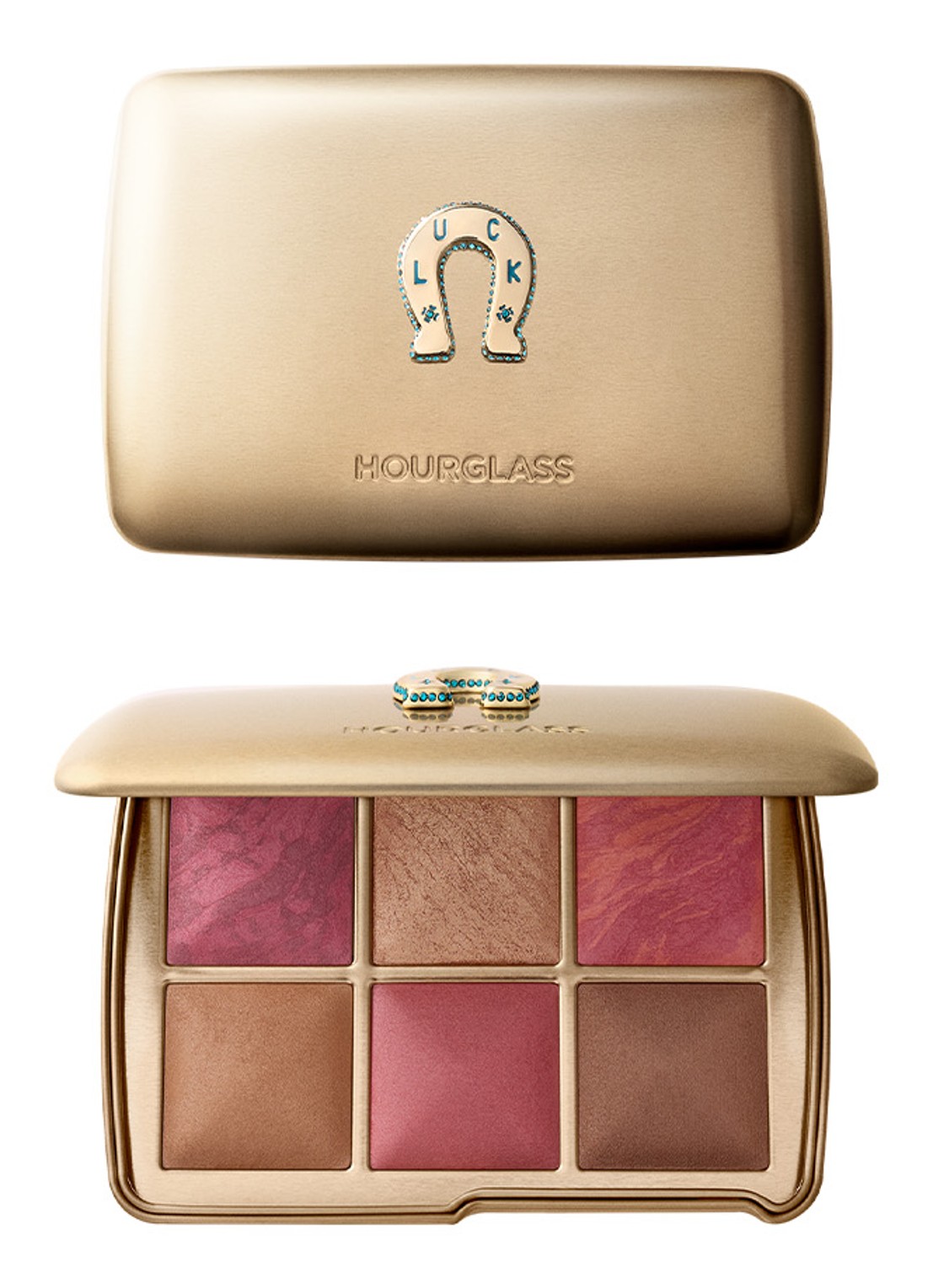 Hourglass AMBIENT™ Lighting Edit Unlocked - poeder, highlighter, bronzer & blush palette - voorkant 6 luck