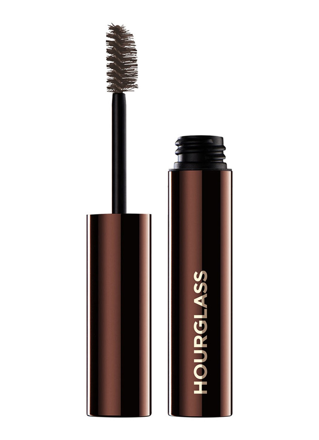Hourglass Arch Brow Volumizing Fiber Gel - getinte wenkbrauwgel voor volume - voorkant soft brunette