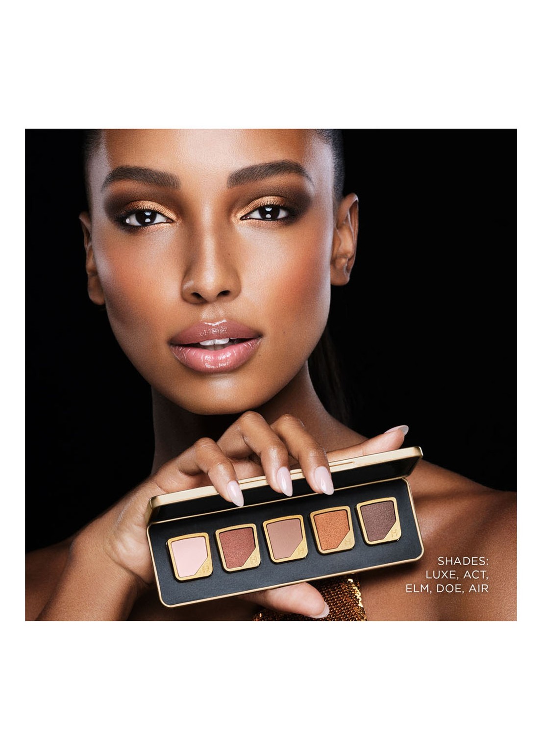 Hourglass Curator 5-Pan Palette - leeg oogschaduw palette - detail 2 zwart/goud