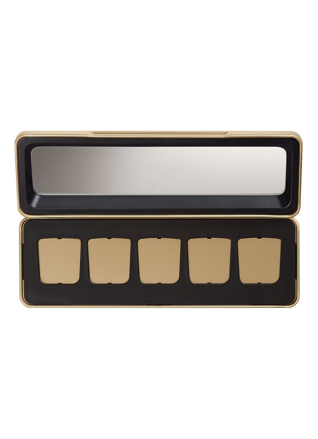 Hourglass Curator 5-Pan Palette - leeg oogschaduw palette - voorkant 5 zwart/goud