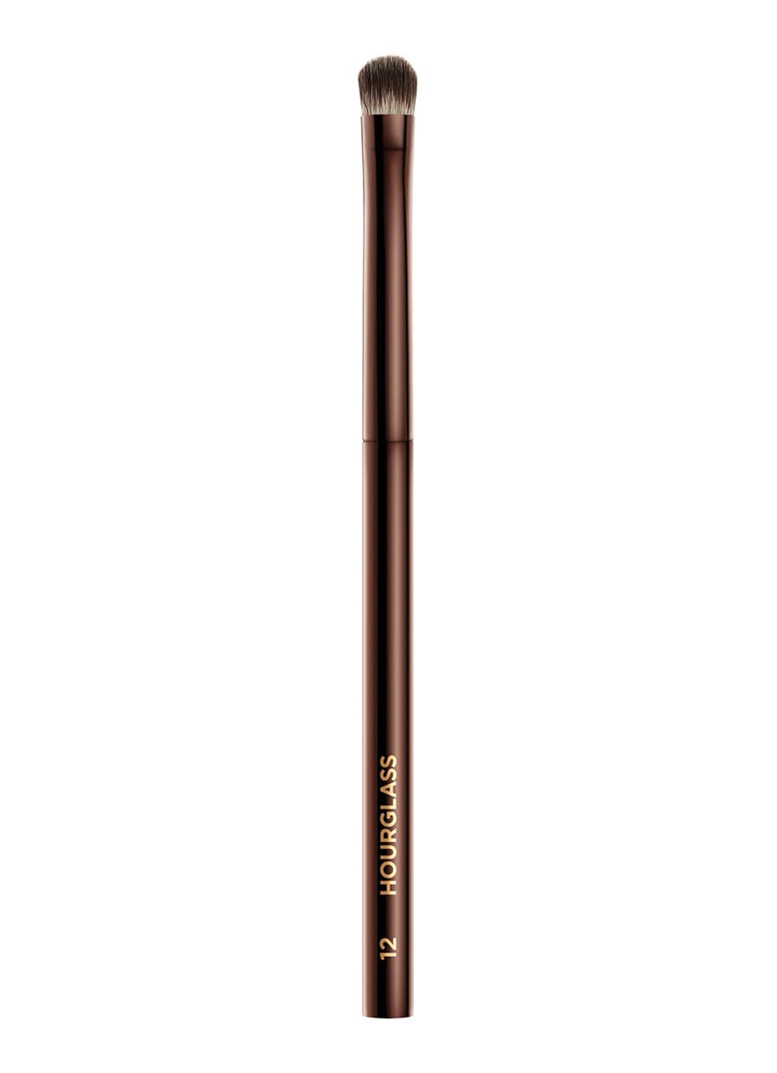 Hourglass Nº 12 Beveled Shadow Brush - oogschaduwkwast - voorkant bruin