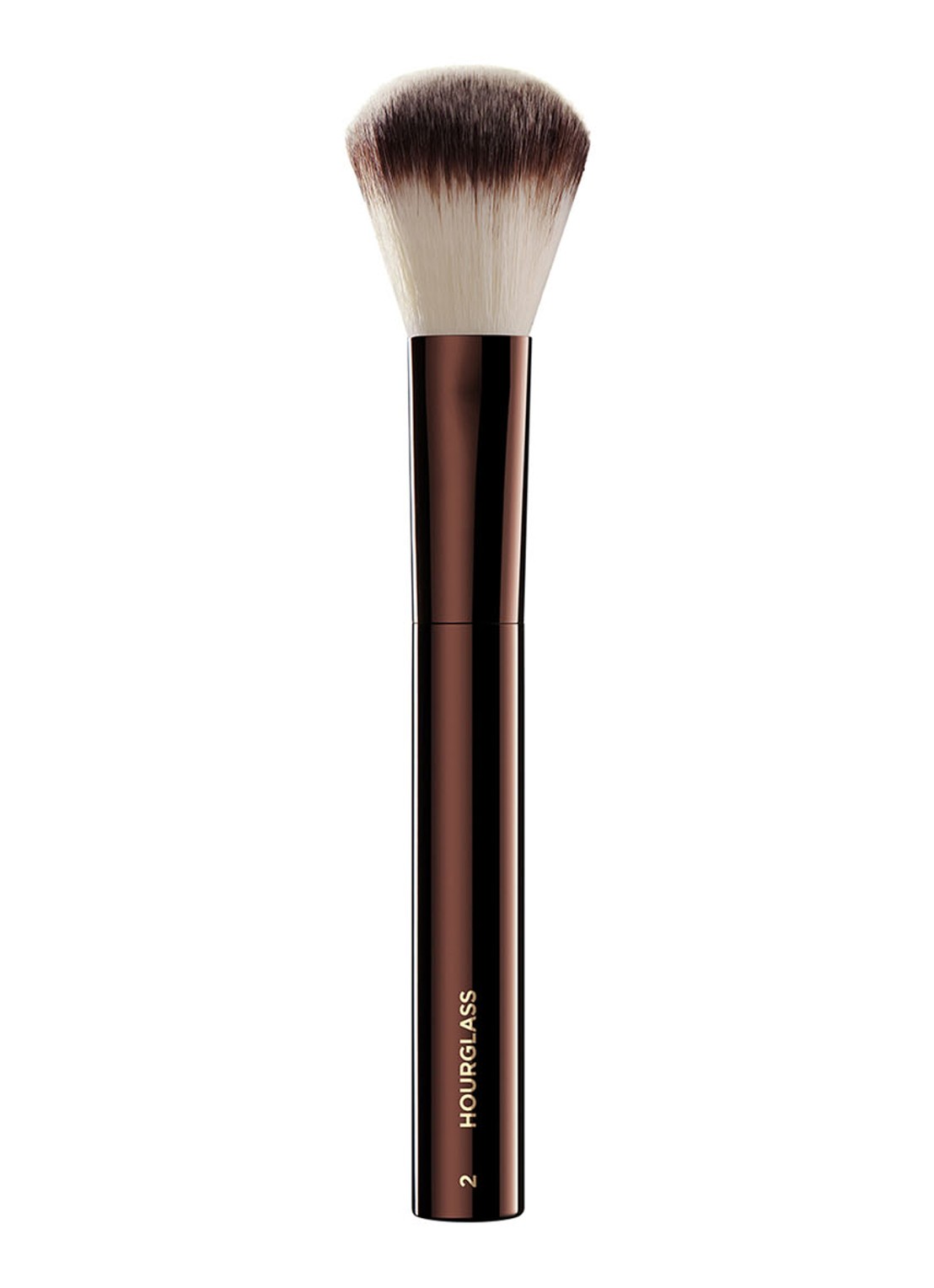 Hourglass Nº 2 Foundation/Blush Brush - blush kwast - voorkant donkerbruin
