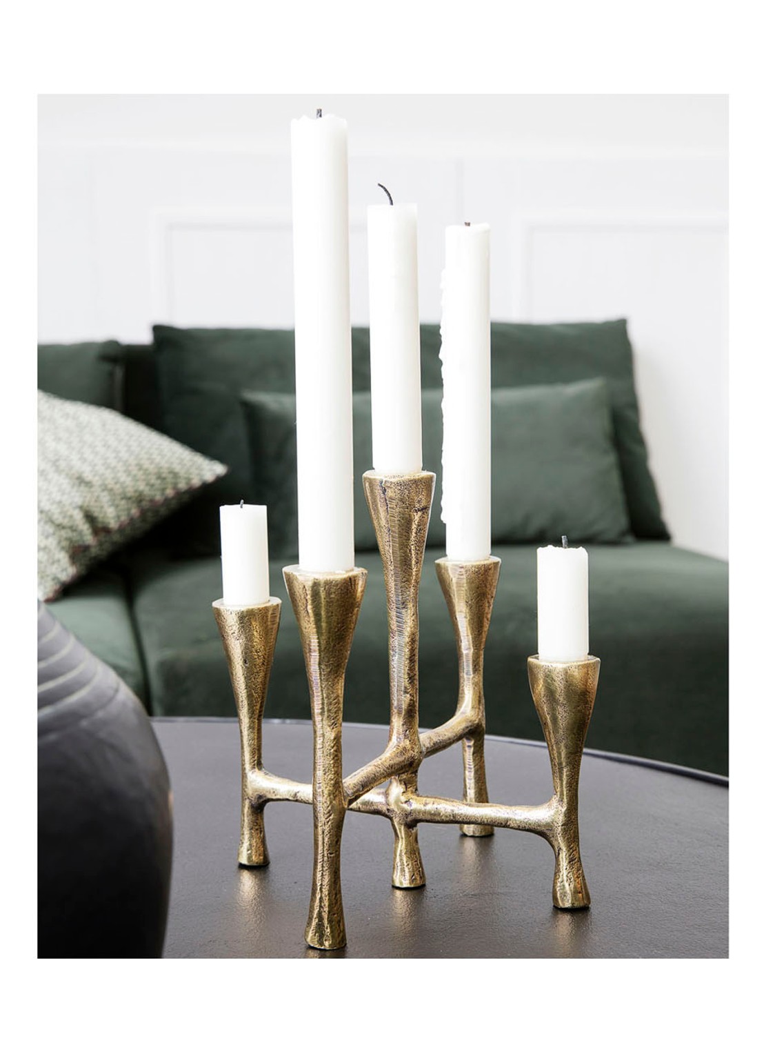 House Doctor Tristy kandelaar 20 cm - voorkant 2 goud