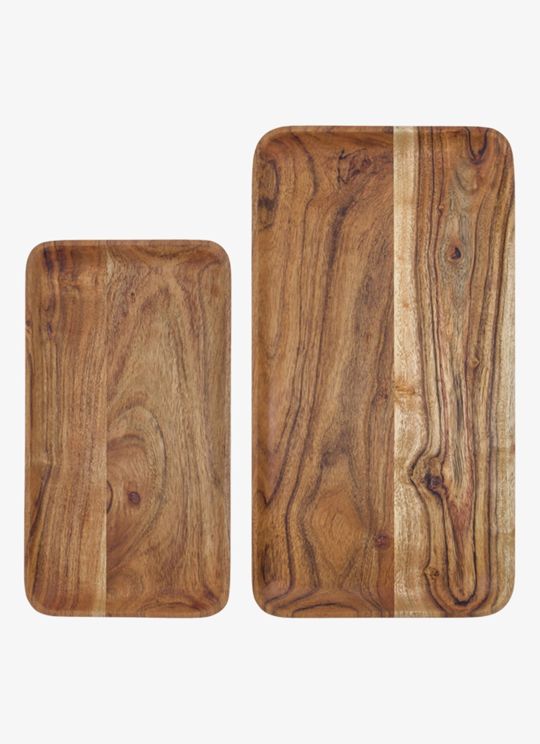 House Doctor Wood serveerschaal set van 2 - voorkant bruin