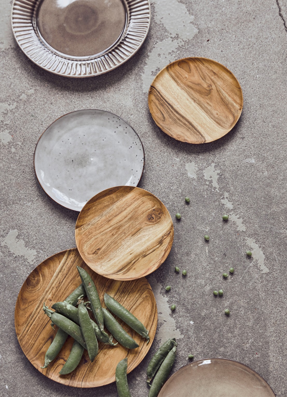 House Doctor Wood serveerschaal set van 2 - voorkant 3 naturel