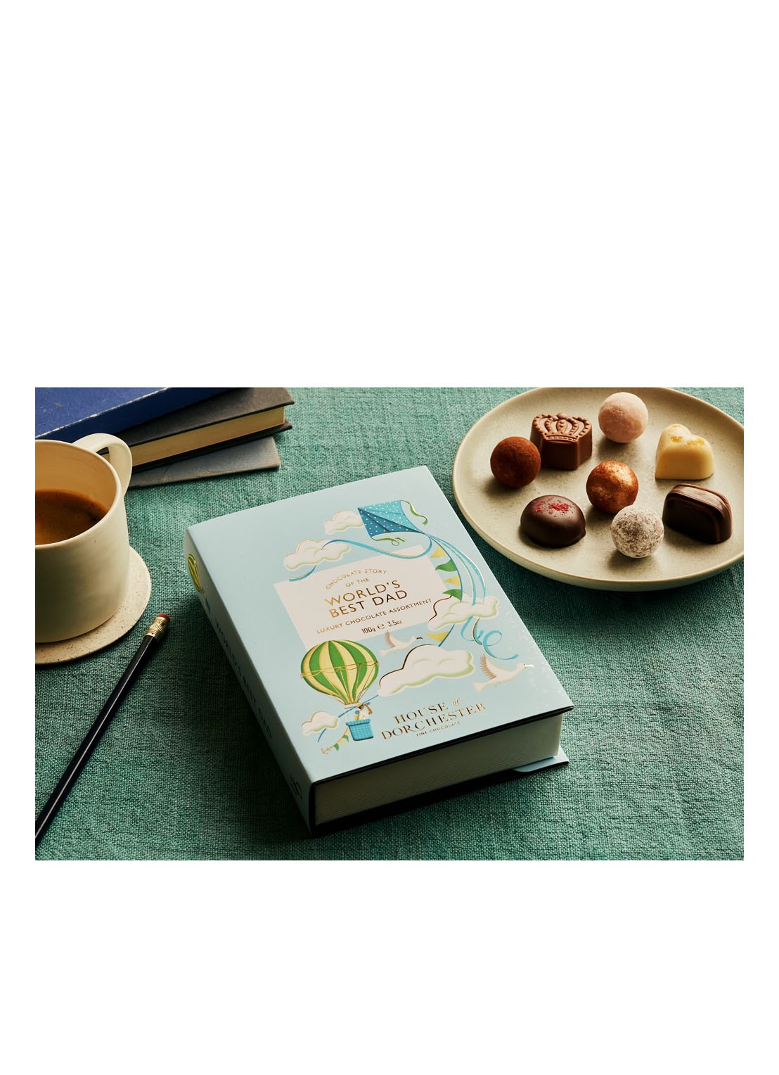 House of Dorchester Best Dad Book Box chocolade bonbons 8 stuks - achterkant undefined