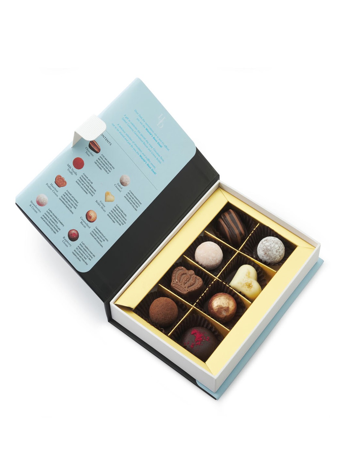 House of Dorchester Best Dad Book Box chocolade bonbons 8 stuks - voorkant 3 undefined