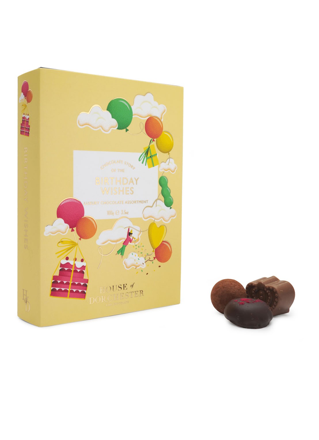 House of Dorchester Happy Birthday Book Box chocolade bonbons 8 stuks - voorkant undefined