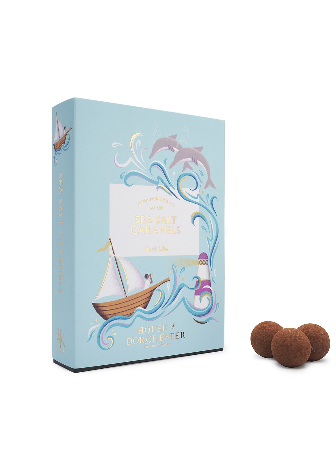 House of Dorchester Sea Salt Caramel truffels 8 stuks - voorkant undefined