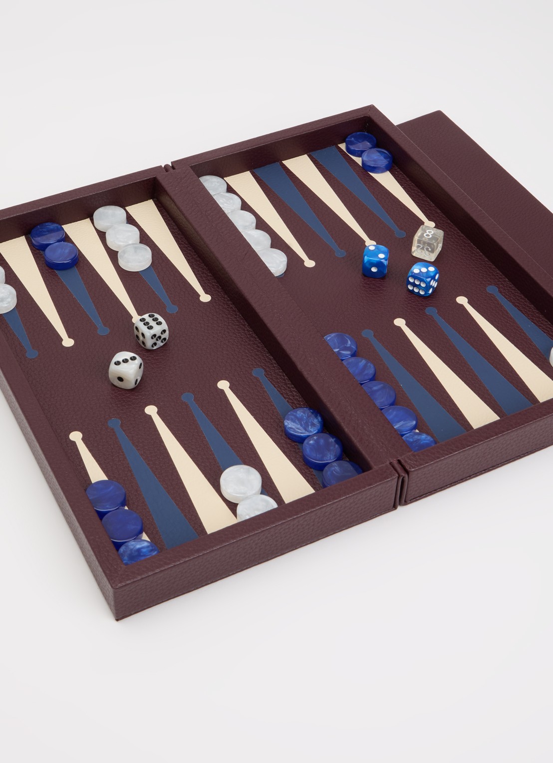 House of Nobilique Backgammon koffer van leer  - detail bruin