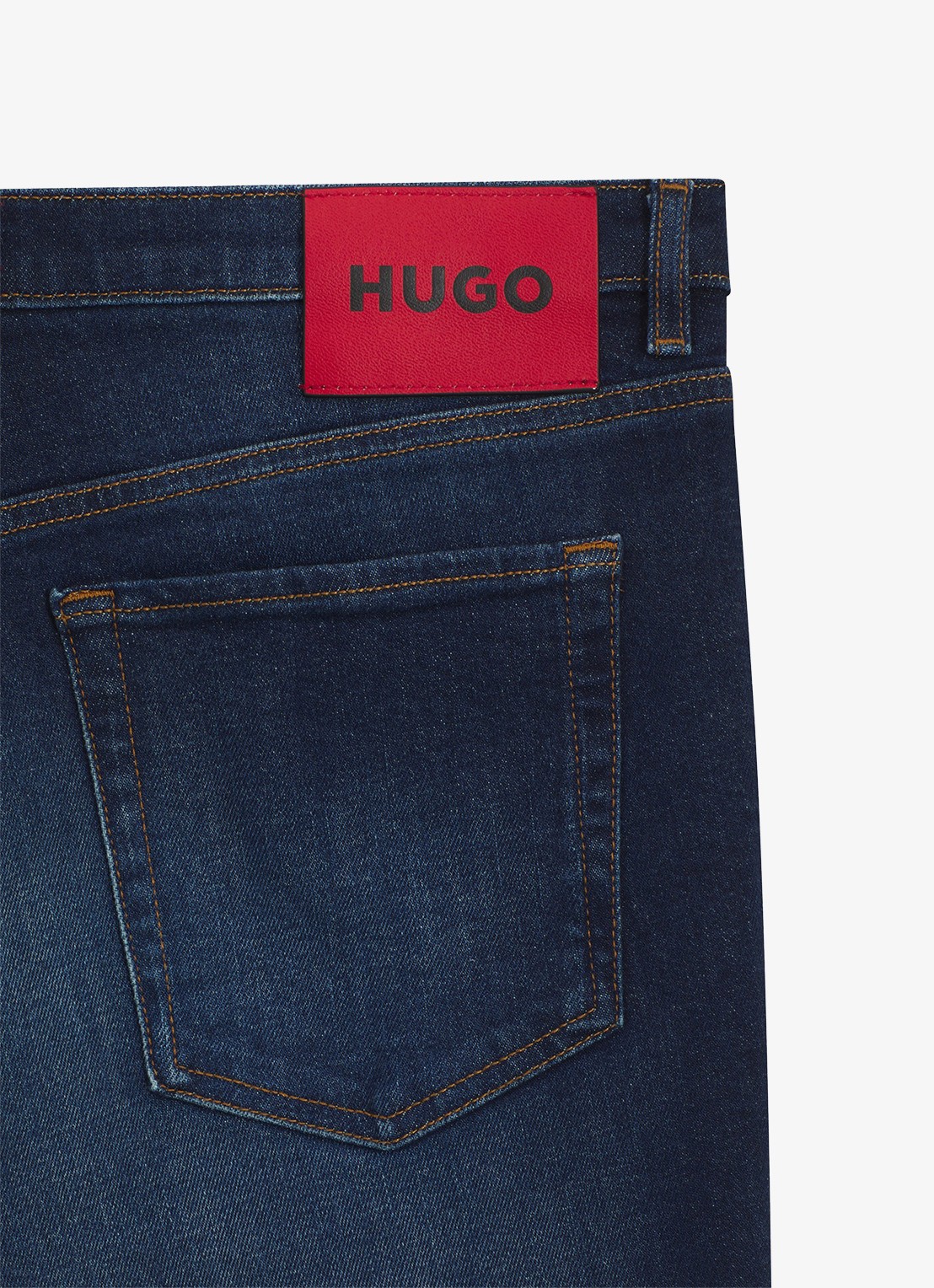 HUGO 634 slim fit jeans met donkere wassing - detail 3 indigo