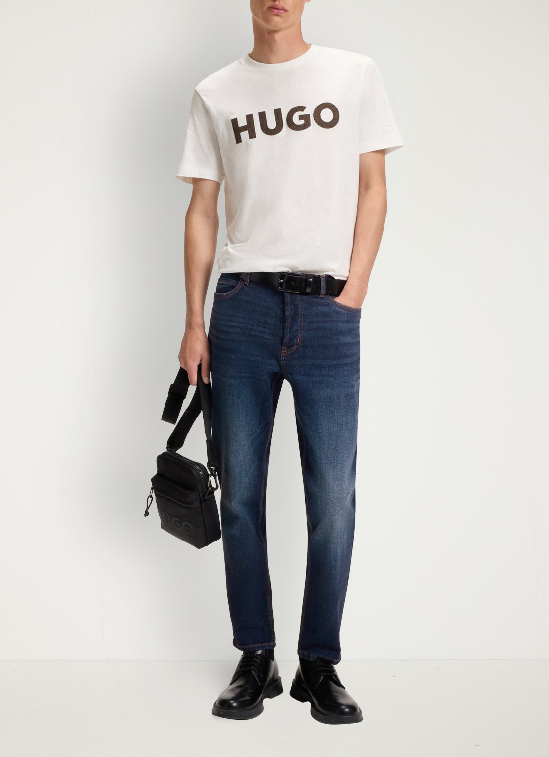 HUGO 634 slim fit jeans met donkere wassing - voorkant 6 indigo