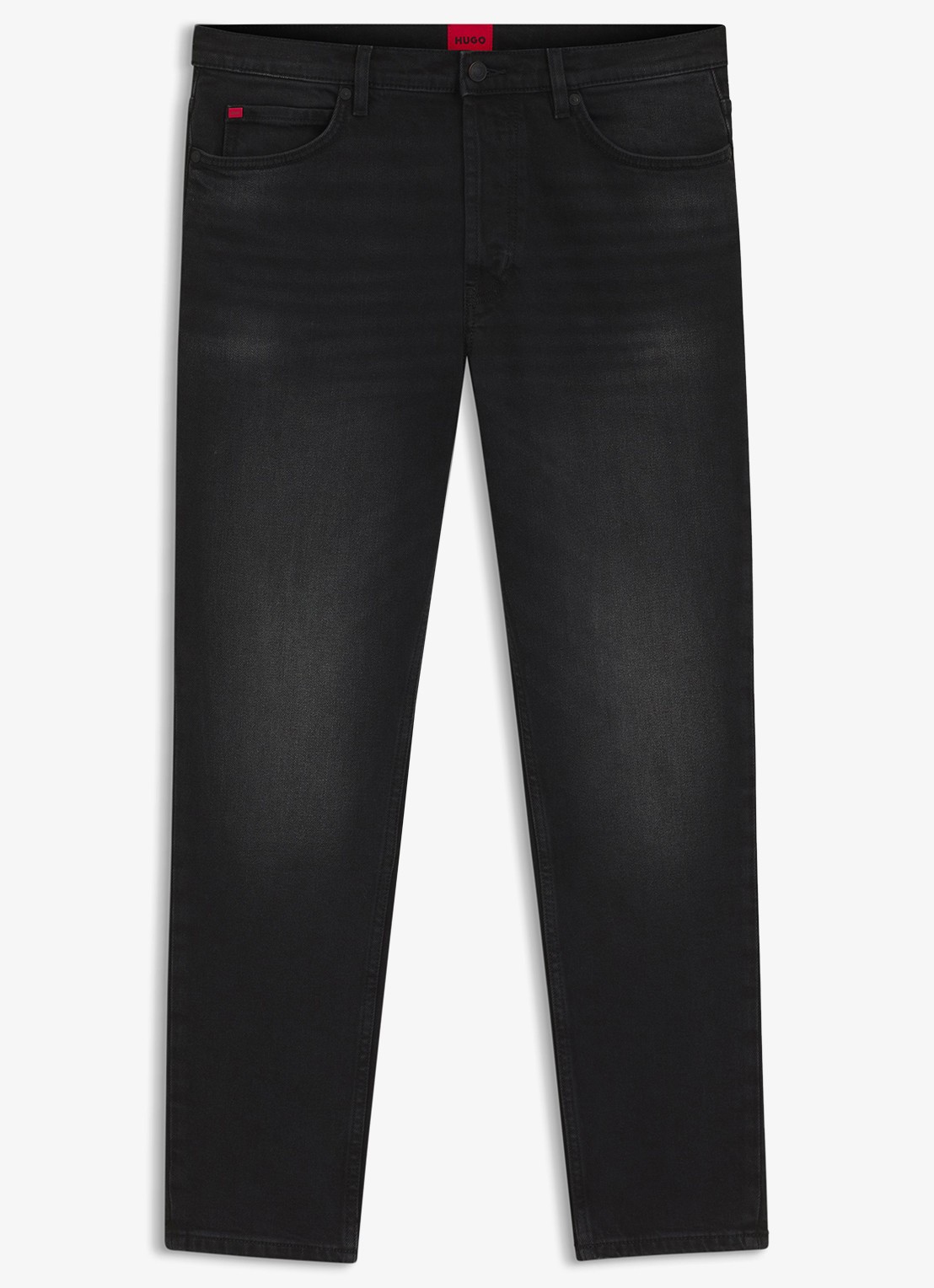 HUGO 634 tapered jeans met gekleurde wassing - voorkant zwart