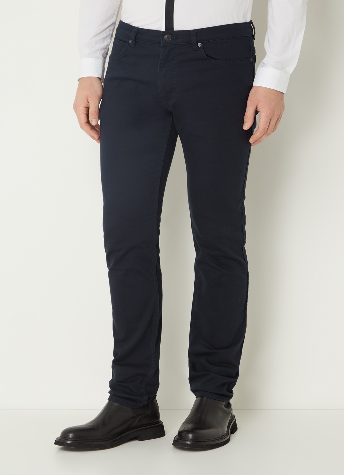HUGO 708 Slim fit jeans met stretch  - detail 4 donkerblauw