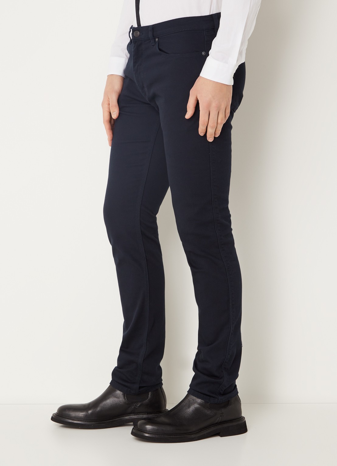 HUGO 708 Slim fit jeans met stretch  - detail 5 donkerblauw