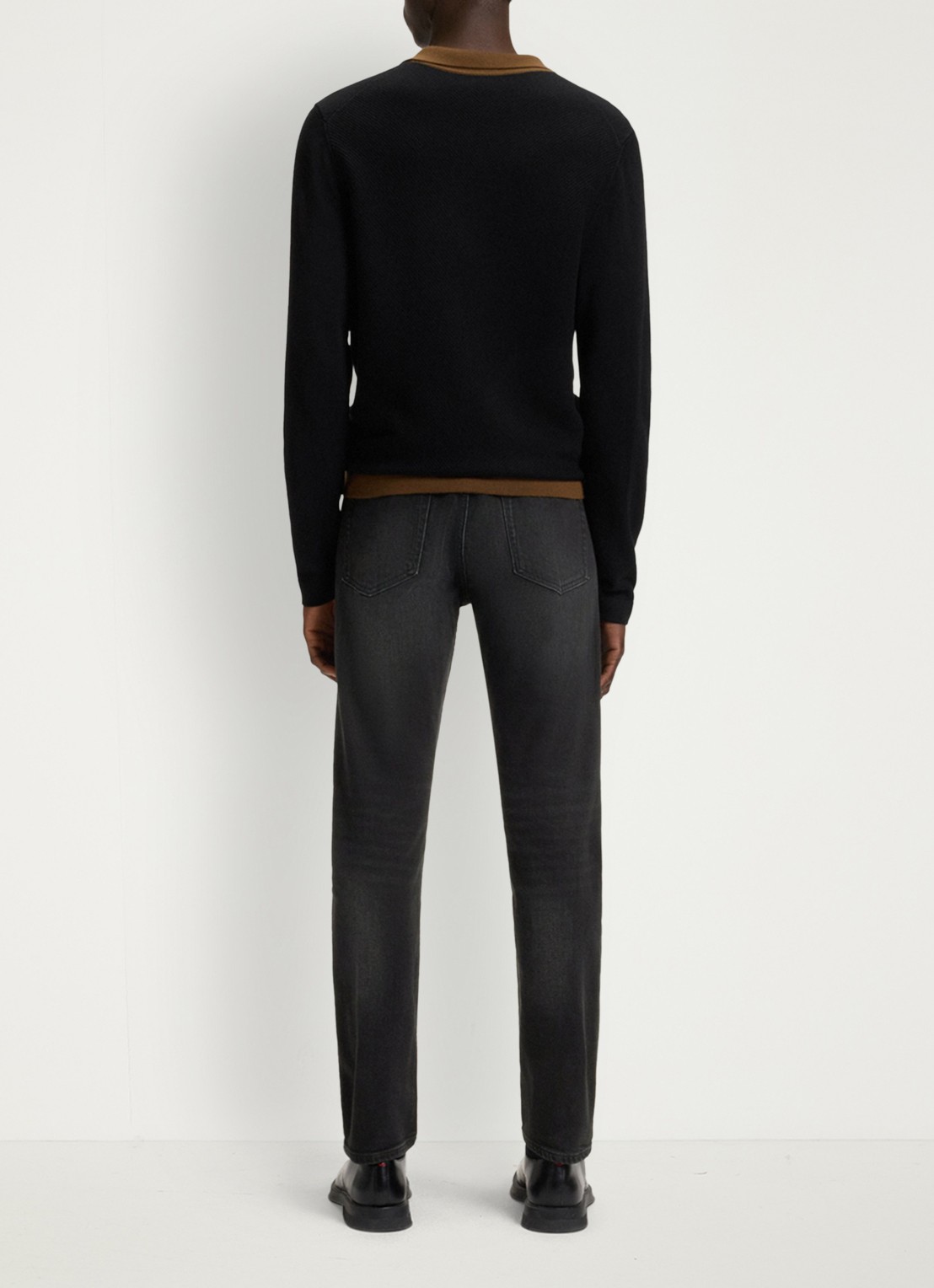 HUGO 734 slim fit jeans met gekleurde wassing - detail 4 zwart