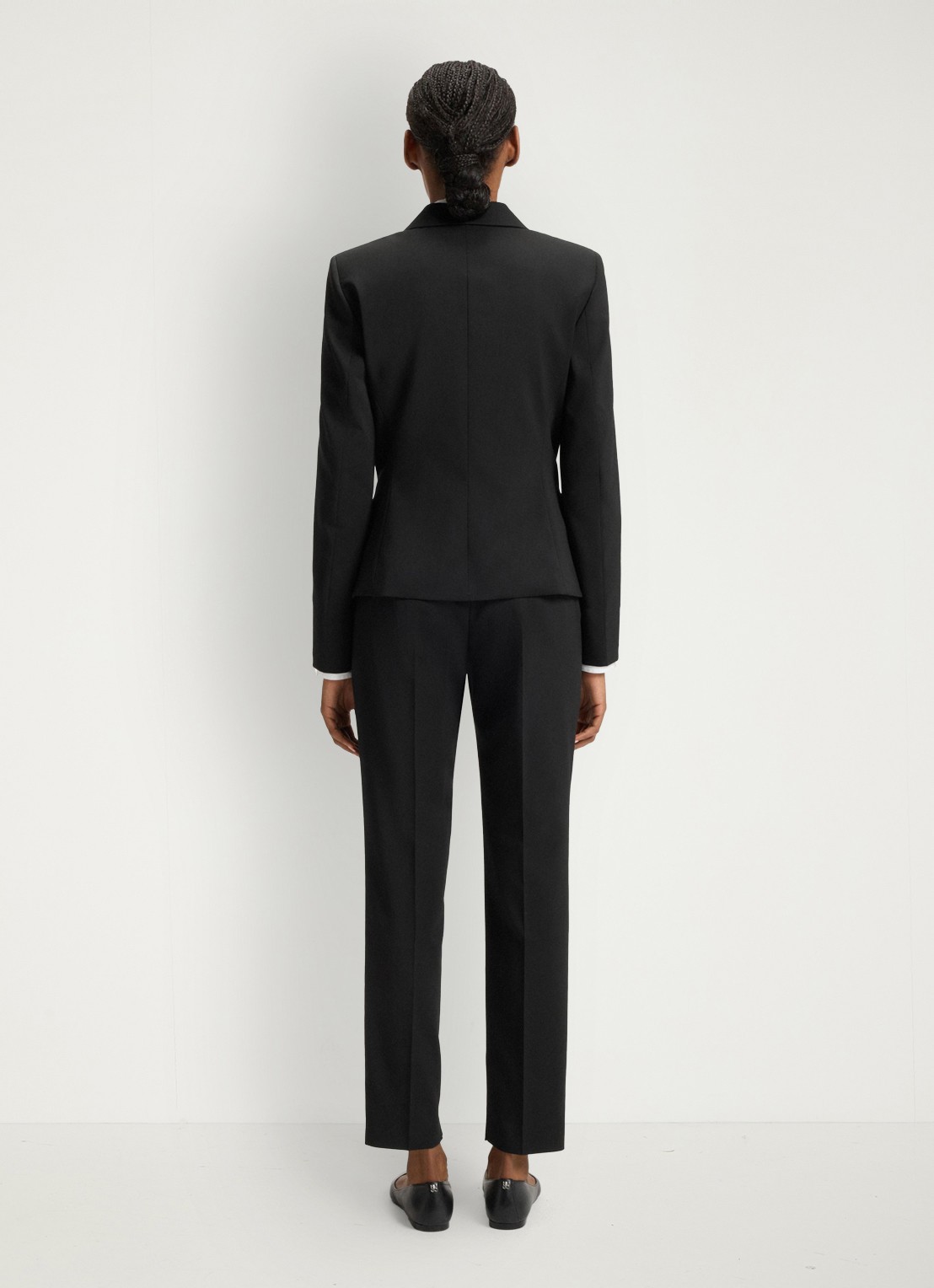 HUGO Aredana blazer in wolblend met schoudervulling - achterkant zwart