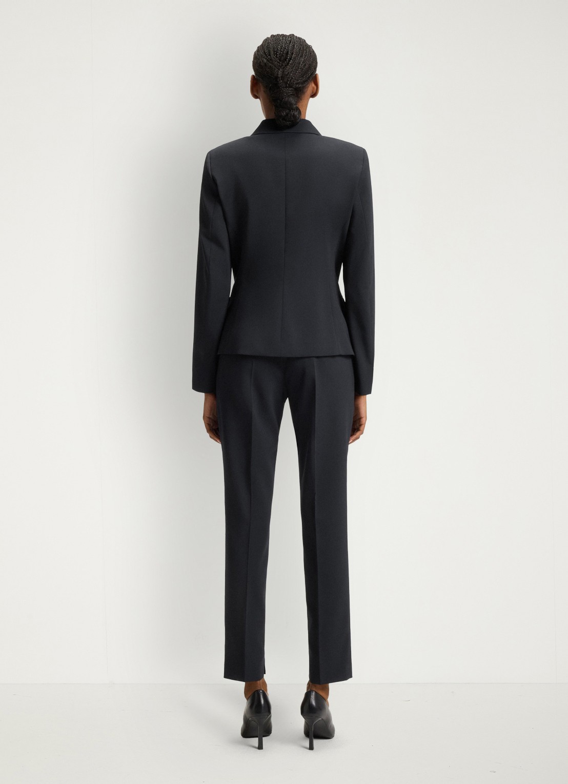 HUGO Aredana blazer in wolblend met schoudervulling - achterkant 4 donkerblauw